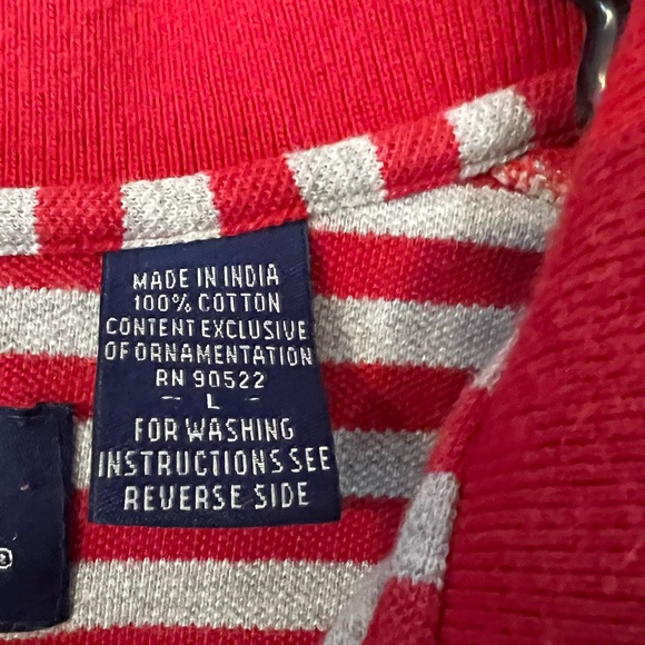 Ohio State Buckeyes Red & Gray Striped Large Polo Shirt CS Crable Sportswear - Picture 7 of 10